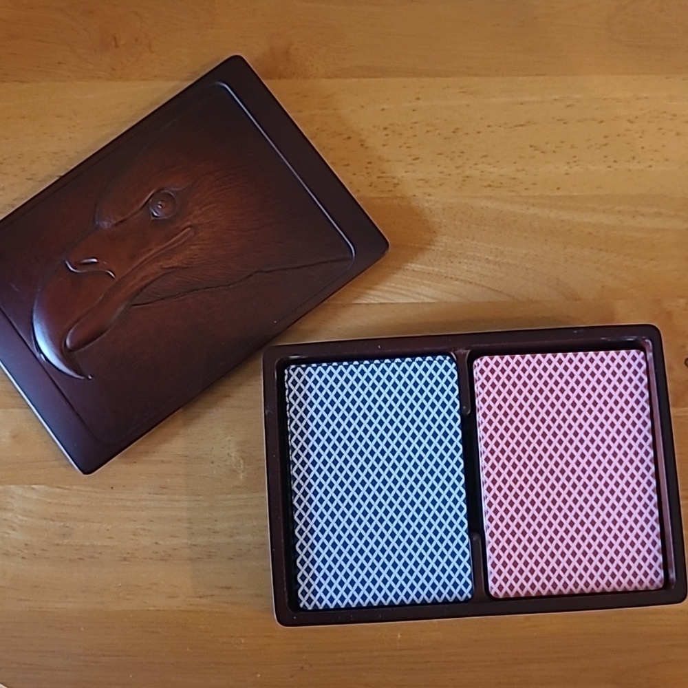 BOMA 3D 'Eagle Head' Double Deck Playing Card Storage Art Box